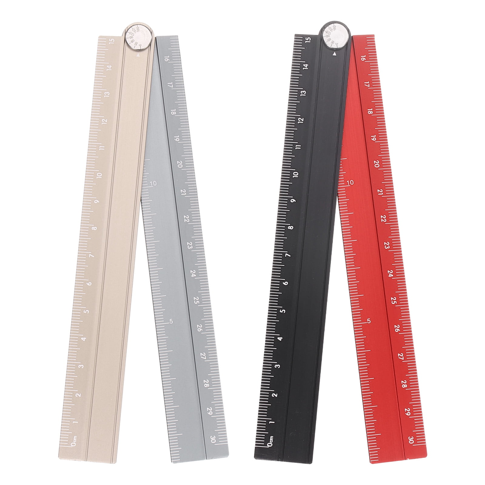Uxcell 2pcs Folding Straight Ruler 30cm Metric Aluminum Alloy ...