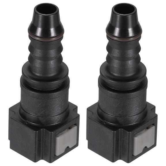 Uxcell 2pcs Fuel Line Connector 5/16"x3/8" IDxOD Quick Release Adapter 5/16" SAE PA12 Automobile Fuel Line Fittings Female to 8mm Barb 0 Straight Connector for Gasoline Filter Repair
