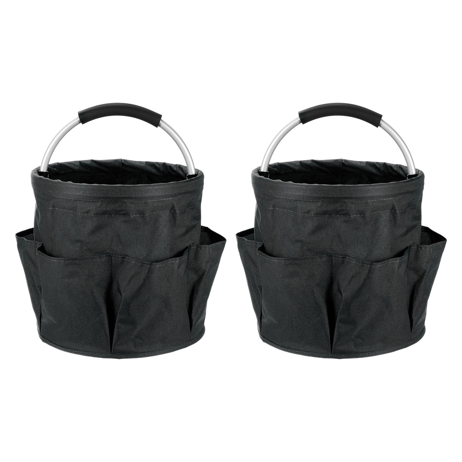 Uxcell 2pcs Garden Tool Bag 280mm x 280mm Oxford with Pockets Garden Tote Bag, Black