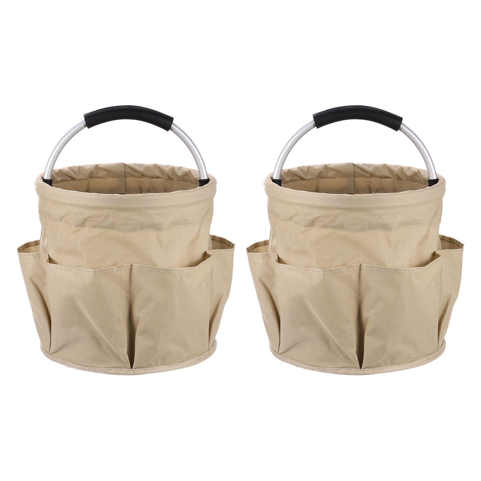 Uxcell 2pcs Garden Tool Bag 280mm x 280mm Oxford with Pockets Garden Tote Bag, Khaki