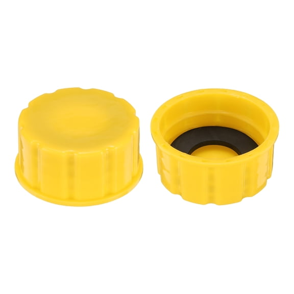 Uxcell 2pcs Gas Can Cap, Coarse Thread Gas Cap Replacement Gas Can Lid for Gasoline Gas, Yellow