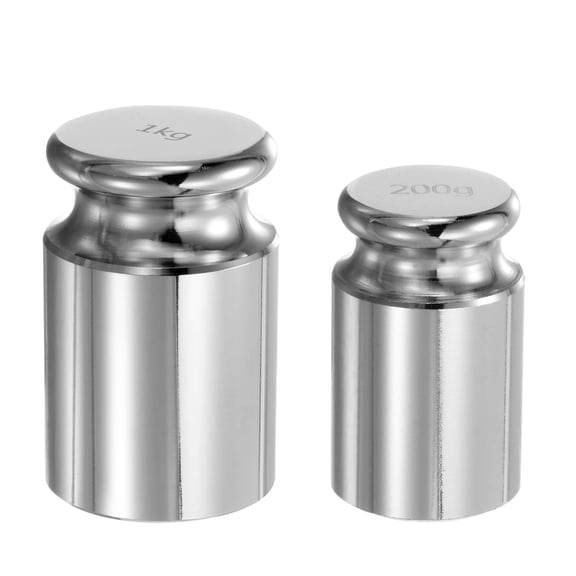 Uxcell 2pcs Gram Calibration Weight Set 200g 1kg M1 Precision Chrome Plated Steel