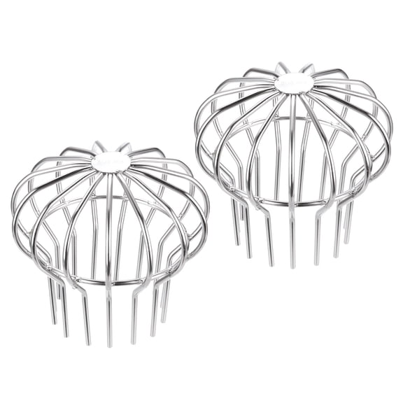 Uxcell 2pcs Gutter Guard, 304 Stainless Steel Round Roof Anti-Blocking Line Cap Floor Cover Drainage Outdoor(135 mm/5.3")