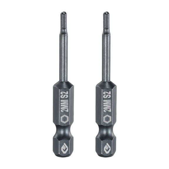 Uxcell 2pcs H2 Flat Hex Screwdriver Bit 2mm Magnetic Tip 1/4" Shank 2" Long Blue