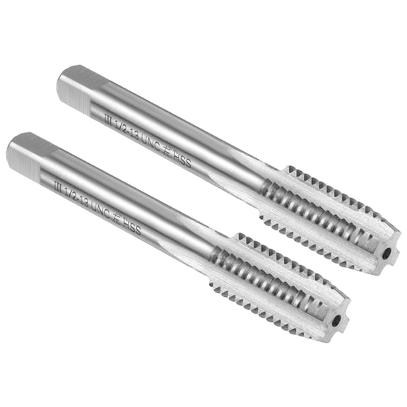 Uxcell 2pcs Hand Bottom Tap 1/2"-13 UNC 2B Left Hand Thread Bottoming Tapping Thread