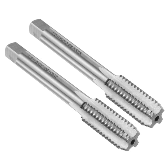 Uxcell 2pcs Hand Plug Tap 1/2"-13 UNC 2B Left Hand Thread Screw Tapping Threading Tool