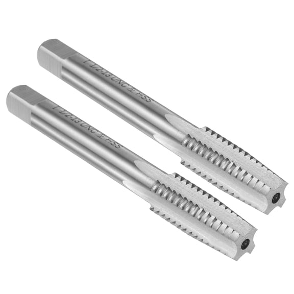 Uxcell 2pcs Hand Taper Tap 1/2"-13 UNC 2B Left Hand Thread Screw Tapping Threading Tool