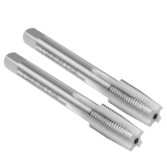 Uxcell 2pcs Hand Taper Tap 1/2"-20 UNF 2B Left Hand Thread Screw Tapping Threading Tool