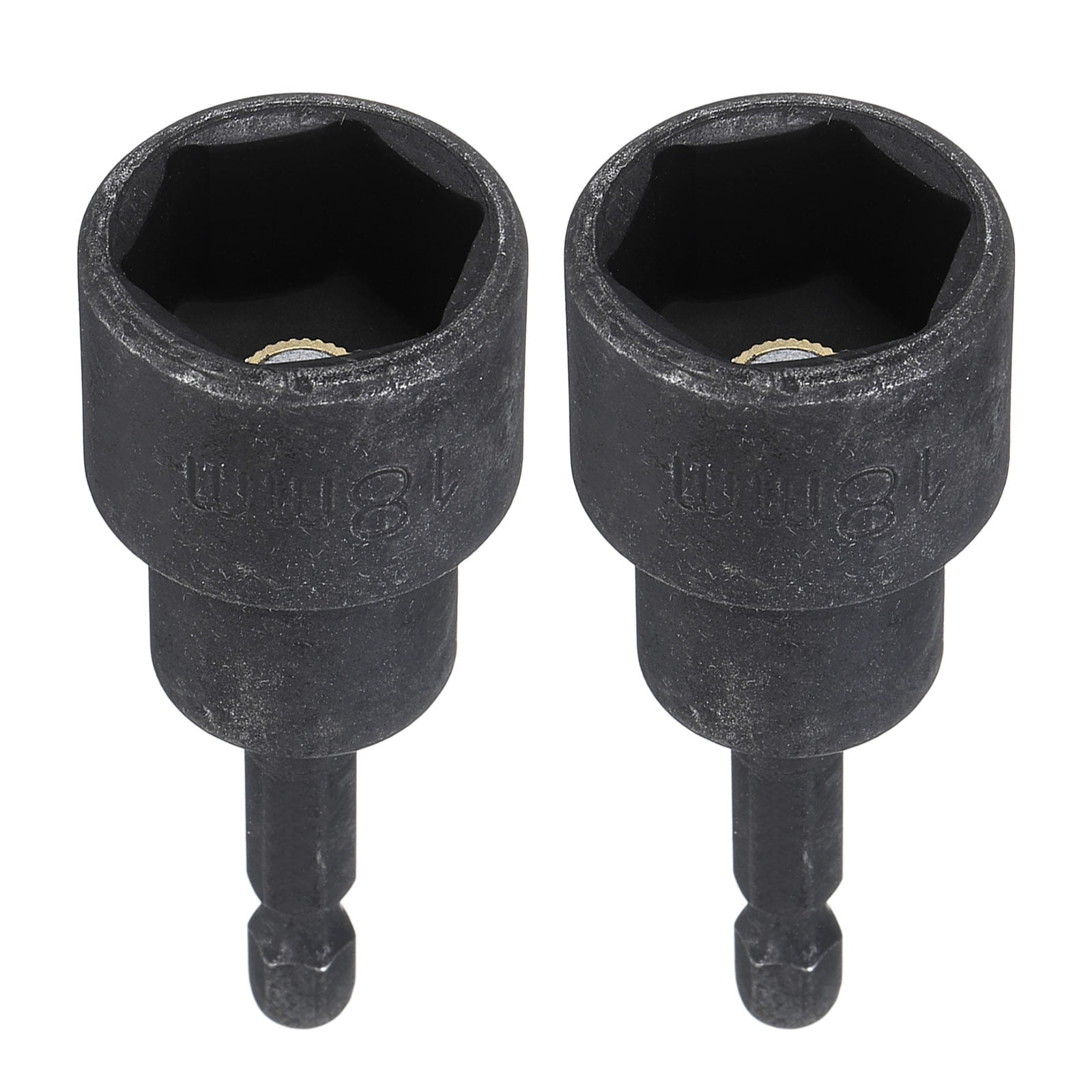 Uxcell 2pcs Hex Nut Driver Drill Bit 18mm 6-Points Socket 1/4