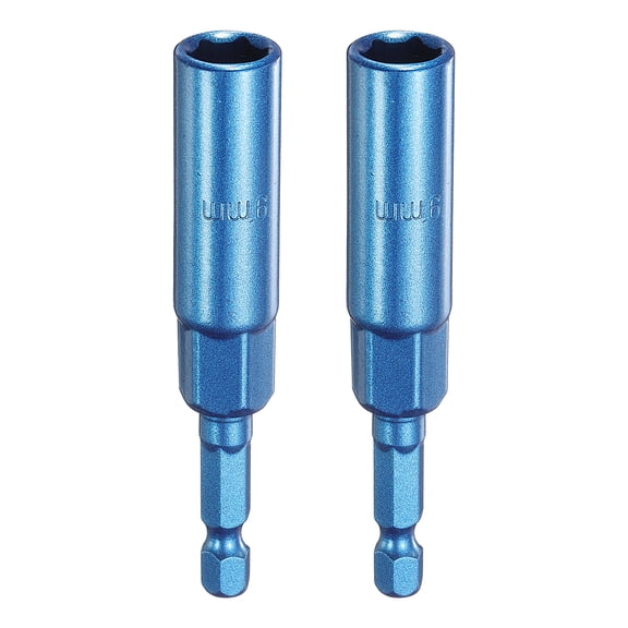 Uxcell 2pcs Hex Nut Driver Drill Bit 9mm 6-Points Socket 1/4" Hex Shank Magnetic Nut Setter CR-V Steel Quick Change Socket