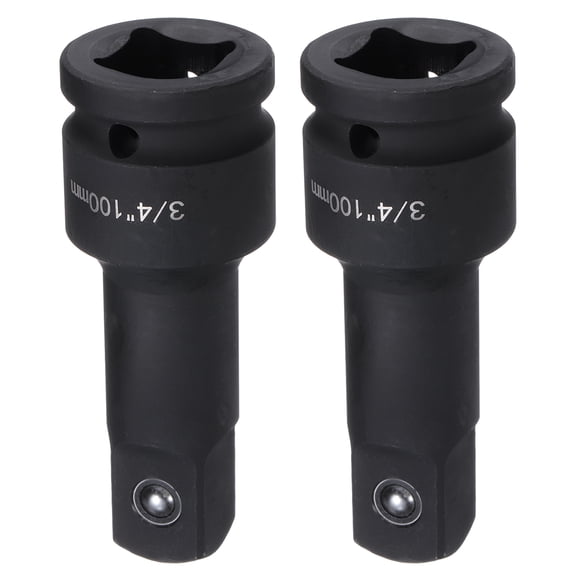 Uxcell 2pcs Impact Socket Extension Bar 3/4" Square Drive 4" Long CR-V Steel Extension Rod Ratchet Wrench Driver Adapter for Axle Nut Sockets, Black