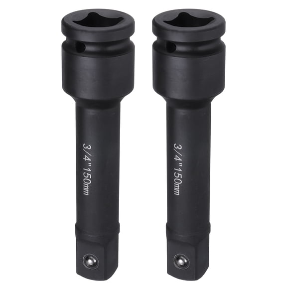 Uxcell 2pcs Impact Socket Extension Bar 3/4" Square Drive 6" Long CR-V Steel Extension Rod Ratchet Wrench Driver Adapter for Axle Nut Sockets, Black