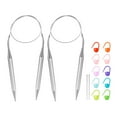 thumbnail image 1 of Uxcell 2pcs Knitting Needles Size US 15(10mm) Circular Needle 24 Inch(60cm) Round Metal Stainless Steel Needle with Needle for Handmade Projects DIY Knitting, 1 of 7