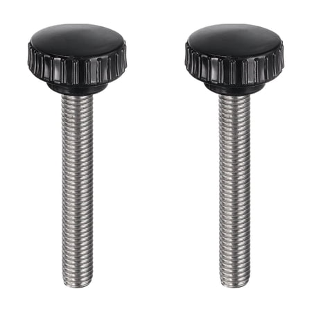 Uxcell 2pcs Knurled Clamping Knobs M10 x 70mm 304 Stainless Steel Thread 30mm Head