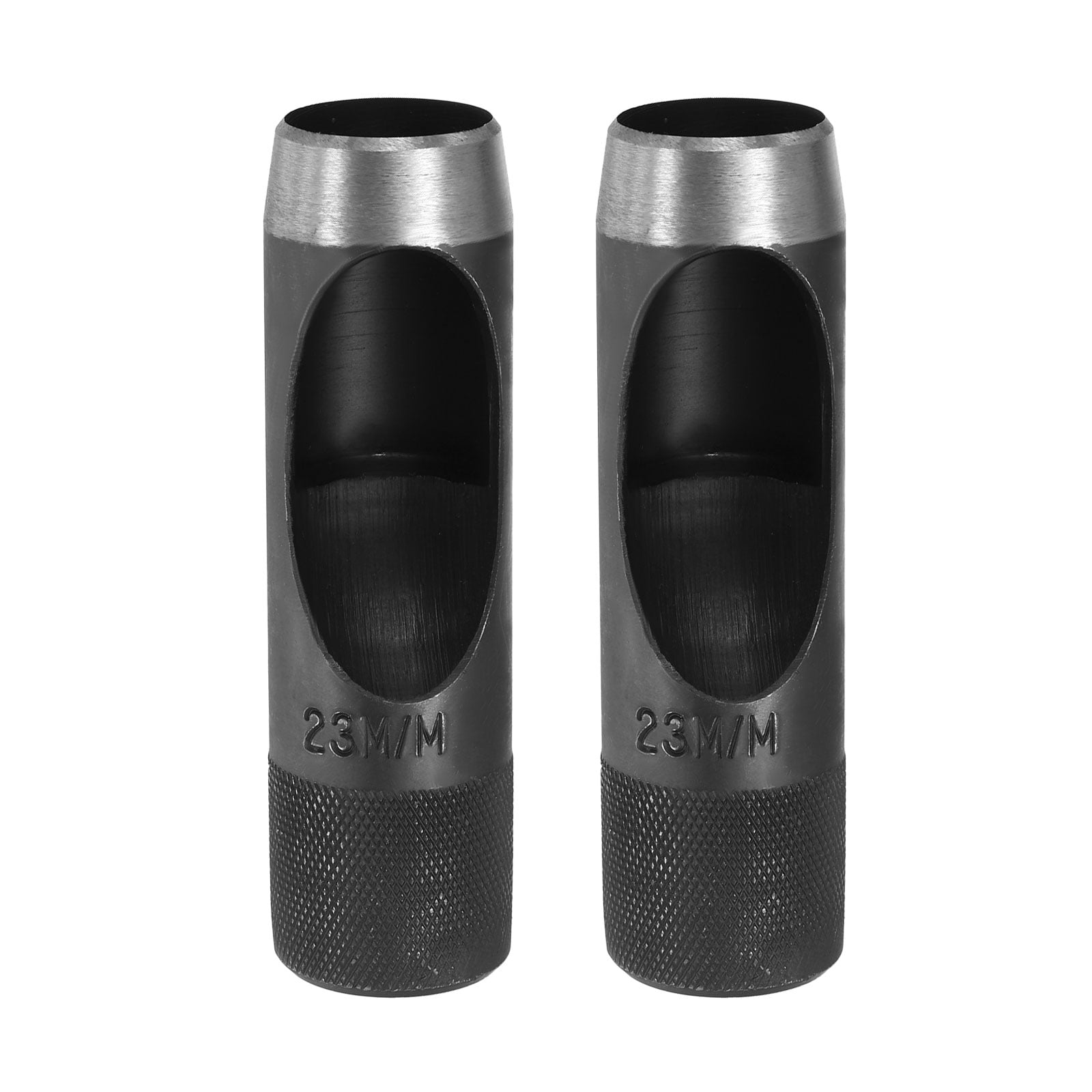Uxcell 2pcs Leather Hole Punch 23mm Hollow Round Hole Puncher Cutter Carbon Steel Tool for Watch Cloth Belt Gaskets DIY Leather Craft Repair, Black