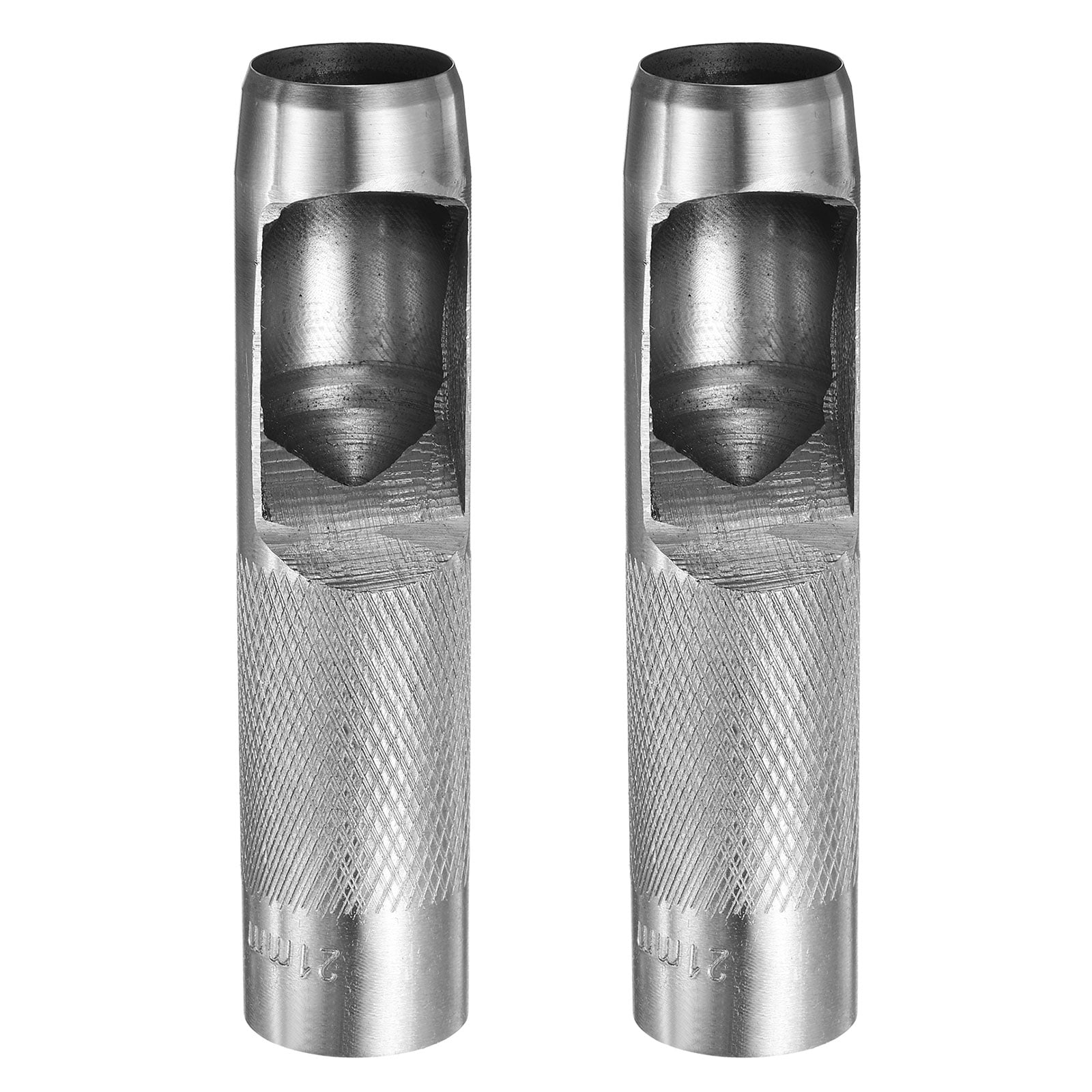 Uxcell 2pcs Leather Round Hole Punch, 21mm Hollow Hole Puncher Cutter Carbon Steel Tool