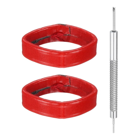 Uxcell 2pcs Leather Watch Band Loops 18mm Replacement Watch Band Keeper Watch Strap Holder Retainer Wristwatch Strap Fastener Rings, Red
