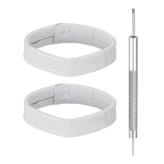 Uxcell 2pcs Leather Watch Band Loops 20mm Replacement Watch Band Keeper Watch Strap Holder Retainer Wristwatch Strap Fastener Rings, White
