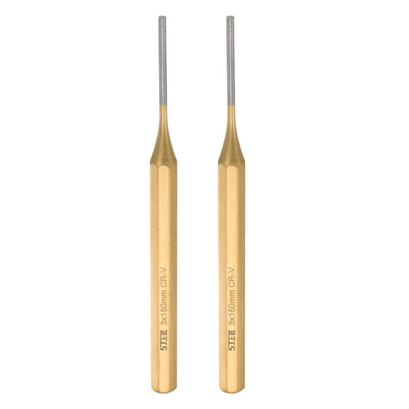 Uxcell 2pcs Line Pin Punch 1/8"x6"(3x150mm) CR-V Cylindrical Alignment Punch