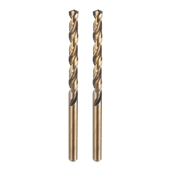 Uxcell 2pcs M35 Cobalt Twist Drill Bit 5.2mm 13/64" Dia Titanium Coating