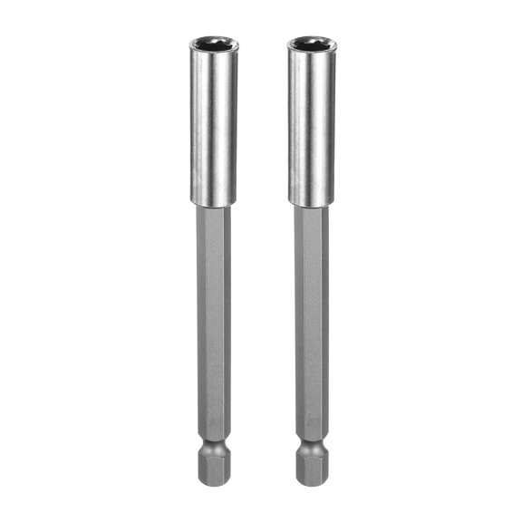 Uxcell 2pcs Magnetic Bit Holder 4" Length 1/4" Hex Shank Stainless Steel SUS304 Extension Screwdriver Bit Holder Quick-Change Bit Adapter