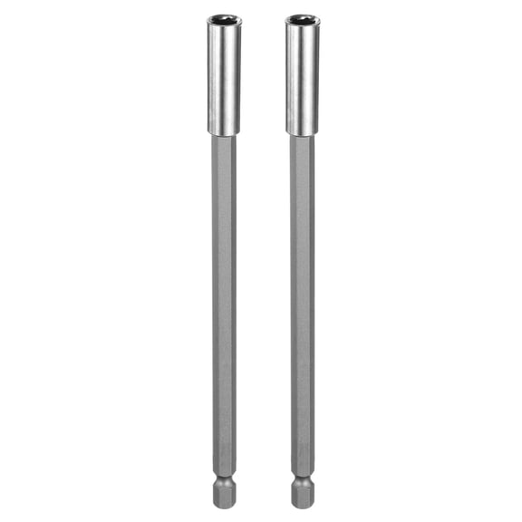 Uxcell 2pcs Magnetic Bit Holder 6" Length 1/4" Hex Shank Stainless Steel SUS304 Extension Screwdriver Bit Holder Quick-Change Bit Adapter