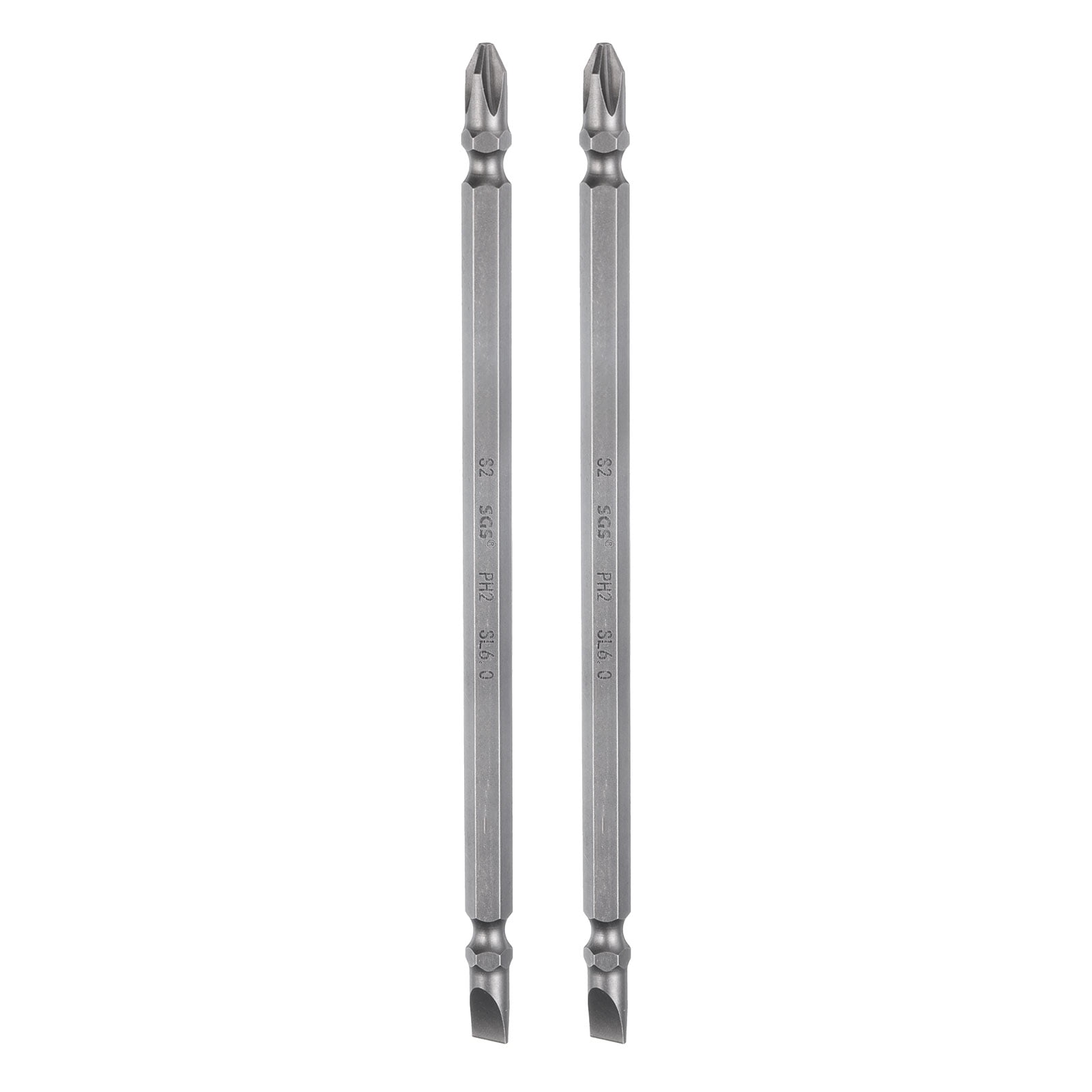 Uxcell 2pcs Magnetic Double Ended Screwdriver Bit 6mm PH2/SL6 6
