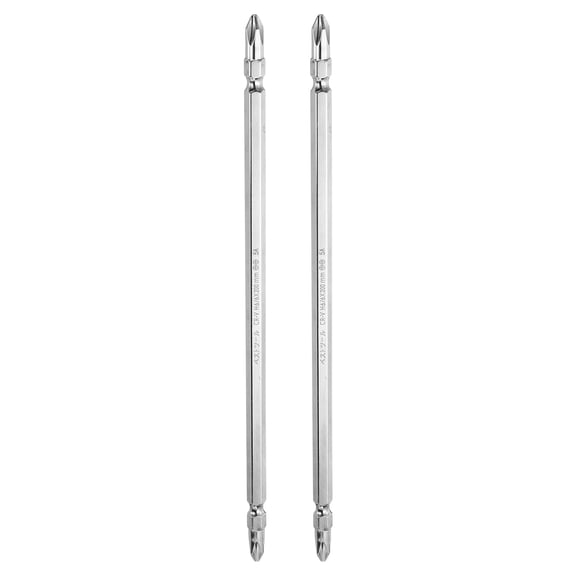 Uxcell 2pcs Magnetic Double Ended Screwdriver Bit 6mm PH2/SL6 8"/200mm 1/4" Shank Phillips Cross Screw Driver Bit
