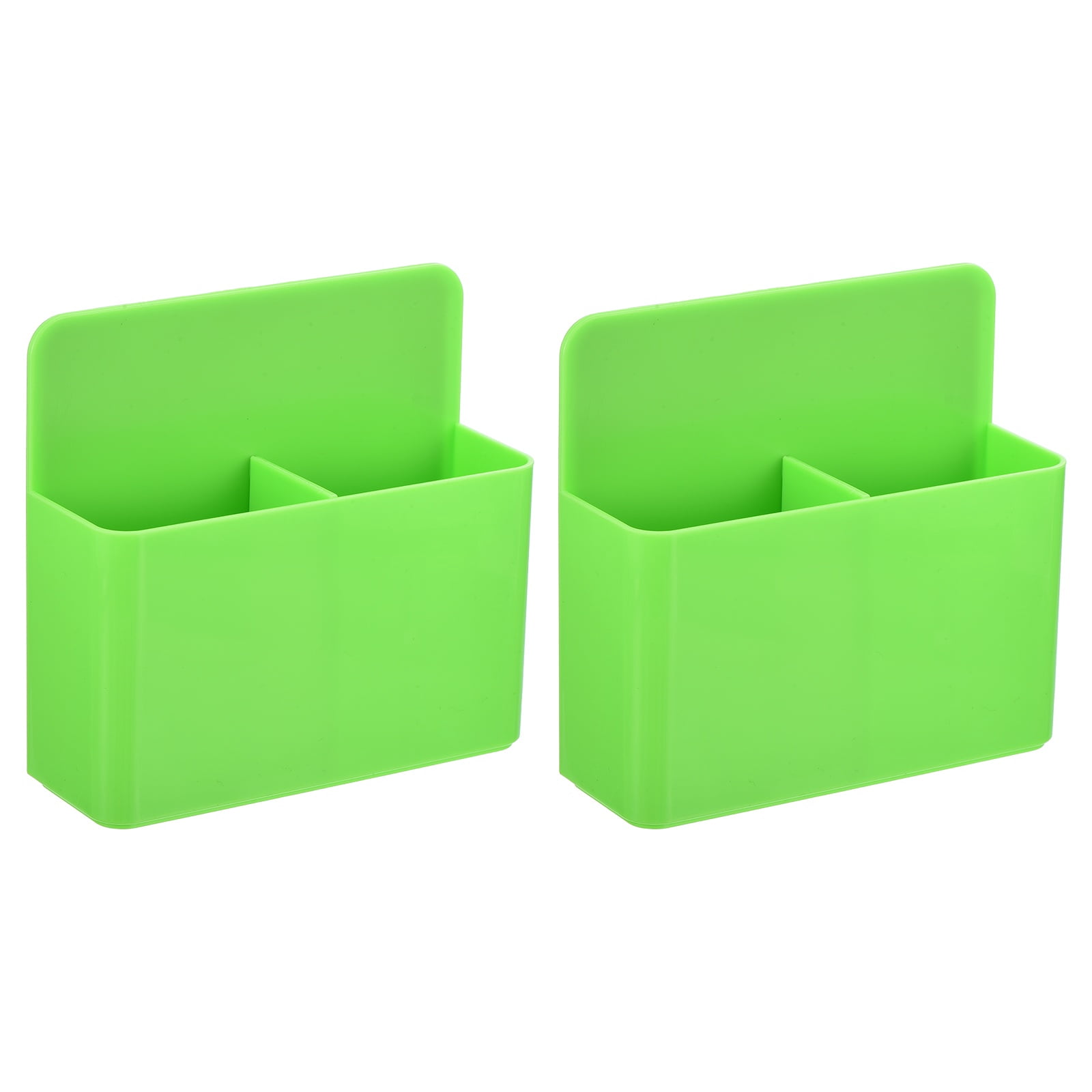 Uxcell 2pcs Magnetic Pen Marker Holders, 125x40mm Dry Erase Marker Pencil Holder Cup Organizer for Classroom Home Office Refrigerator Whiteboard Locker, Green, 4.7x4.9x1.6"