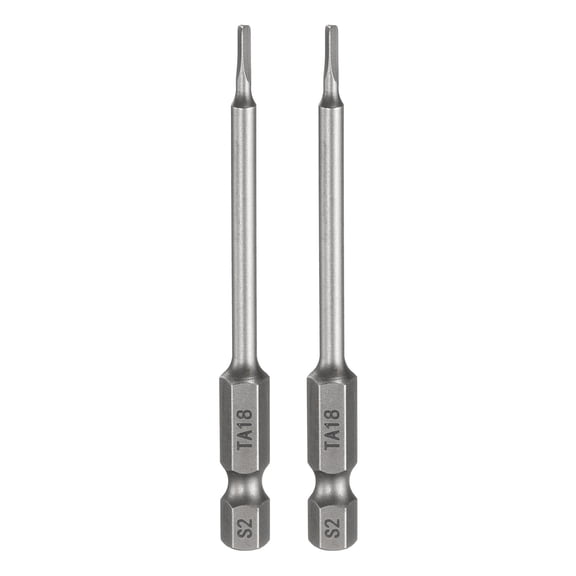 Uxcell 2pcs Magnetic Triangle Screwdriver Bit TA18 1/4" Hex Shank 3" (75mm) Long Magnetic S2 Steel Industrial Grade Screw Driver Bit Triangular Head Electric Drill Bits