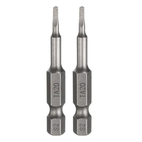 Uxcell 2pcs Magnetic Triangle Screwdriver Bit TA20 1/4" Hex Shank 2" (50mm) Long Magnetic S2 Steel Industrial Grade Screw Driver Bit Triangular Head Electric Drill Bits