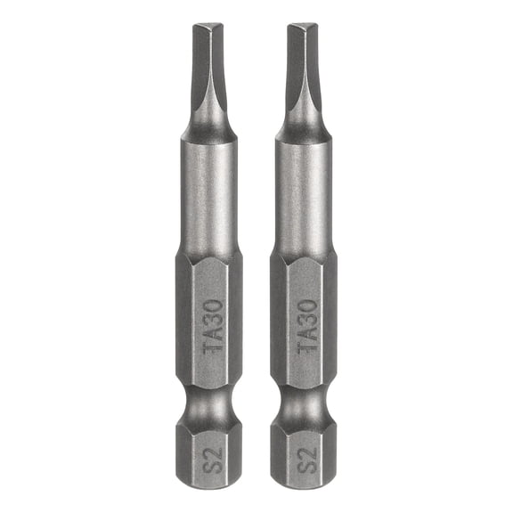 Uxcell 2pcs Magnetic Triangle Screwdriver Bit TA30 1/4" Hex Shank 2" (50mm) Long Magnetic S2 Steel Industrial Grade Screw Driver Bit Triangular Head Electric Drill Bits