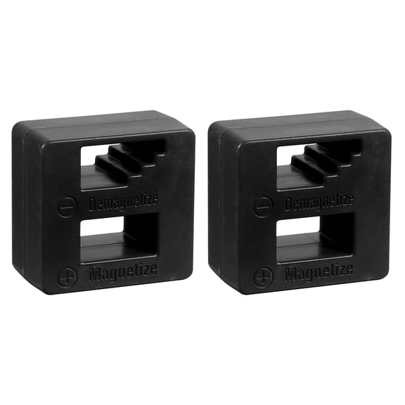 Uxcell 2pcs Magnetizer Demagnetizer Tool 2" x 2" Fast Magnetizer Demagnetizer Screwdriver Tool for Screws Drills Nuts Bolts Sockets DIY Repair, Black