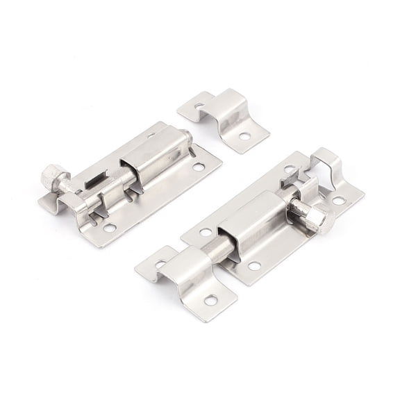 Uxcell 2Pcs Metal Furniture Batnroom Door Slid Lock Latch Hasp Bolt Clasp