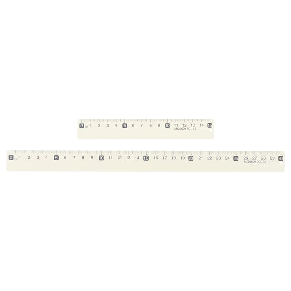 Uxcell 2pcs Metal Straight Ruler 6/12 Inch(15/30cm) Metric Aluminum Alloy Measuring Rulers Scale Tool with Hole for Measure Study Reading Classroom Office, White