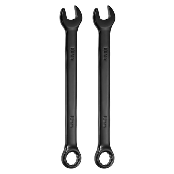Uxcell 2pcs Metric Combination Wrench 10mm 12-Point Box & Open End Double Ended Wrenches Spanners Tools for Household Automotive Machinery DIY Repair, Black