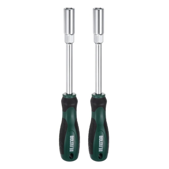 Uxcell 2pcs Metric Nut Driver 11mm CR-V Non-Magnetic Tip Hollow Shafts Hex Socket Screwdriver with Non-Slip Handle