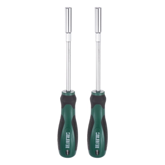 Uxcell 2pcs Metric Nut Driver 6mm CR-V Non-Magnetic Tip Hollow Shafts Hex Socket Screwdriver with Non-Slip Handle