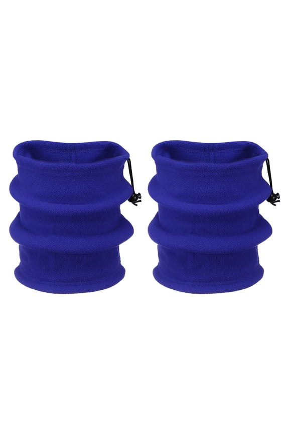 2pcs Neck Warmer Winter Double Layer Fleece Neck Gaiter, Sapphire Blue