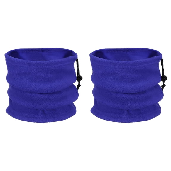 Uxcell 2pcs Neck Warmer Winter Single Layer Fleece Neck Gaiter, Sapphire Blue