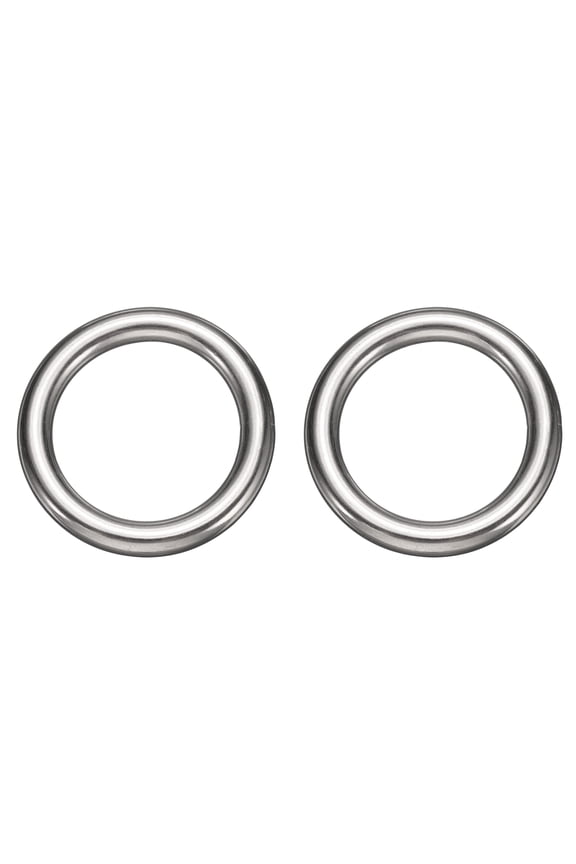 2pcs O Ring Buckles 1-9/16" Dia 0.31" Thickness Stainless Steel Polished Round Ring Buckles Multi-Purpose Buckle Loop Ring for Hardware Bags Belts Craft DIY Accessories, Silver