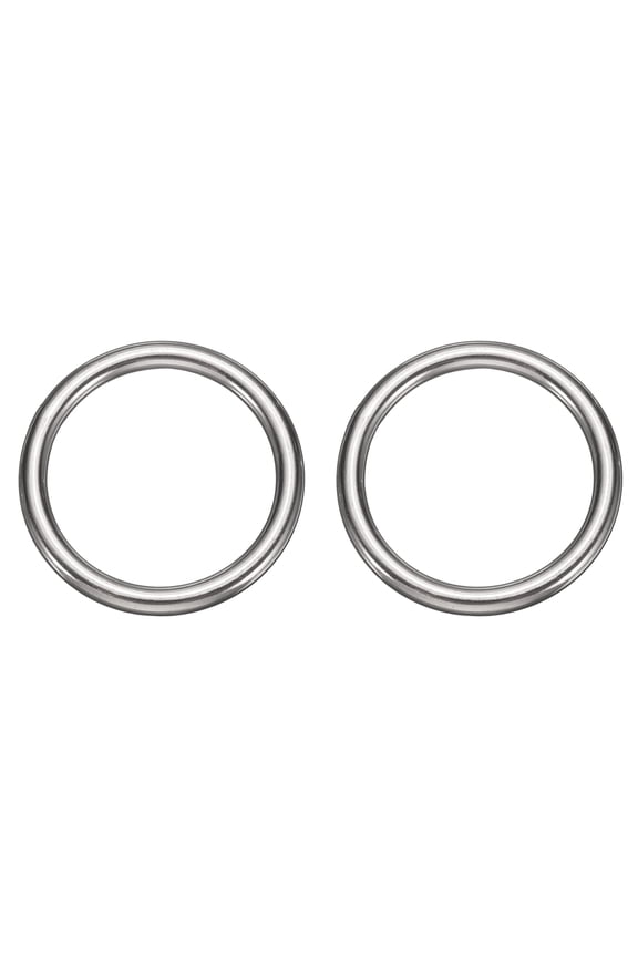 2pcs O Ring Buckles 2-23/64" Dia 0.31" Thickness Stainless Steel Polished Round Ring Buckles Multi-Purpose Buckle Loop Ring for Hardware Bags Belts Craft DIY Accessories, Silver