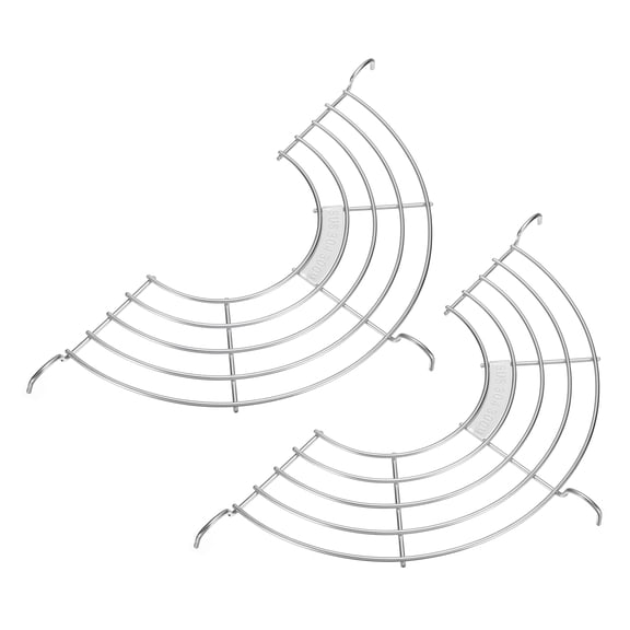 Uxcell 2pcs Oil Drain Rack Semi-circular Draining Rack for Fried Food, Silver Tone (28cm Long)