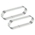 thumbnail image 1 of Uxcell 2pcs Oval Cake Rings, 5.1" x 1.6" Perforated Cake Mousse Ring Oval Cake Mold DIY Baking Tools, 1 of 4