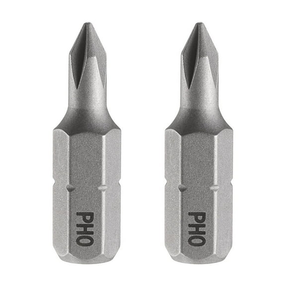 Uxcell 2pcs PH0 Phillips Screwdriver Bit 1/4" Hex Shank 25mm/1" Length Magnetic Cross Head Hex Bits S2 Steel Screw Driver Bit