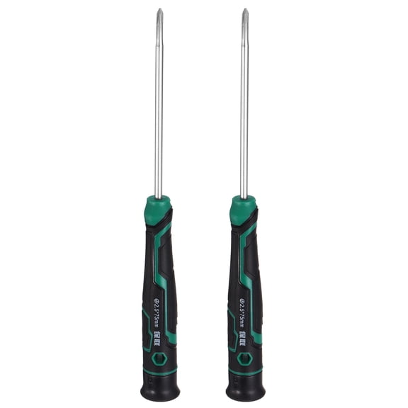Uxcell 2pcs PH0 Small Precision Screwdriver 6.4" Length Magnetic Phillips Screwdrivers S2 Steel Mini Screw Drivers with Cushion Grip for Eyeglass Watch Computer Laptop Phone
