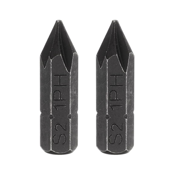 Uxcell 2pcs PH1 Magnetic Phillips Screwdriver Bit 5/16" Hex Shank 32mm Length S2, Black