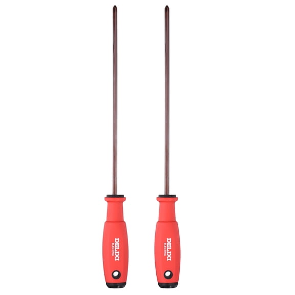 Uxcell 2pcs PH1 Phillips Screwdriver 11.7" Length S2 Steel Magnetic Precision Screwdrivers Industrial Grade Screw Drivers Electrician Tool with Cushion Grip for Fastening Repairing