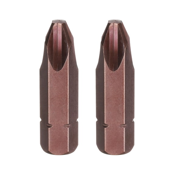 Uxcell 2pcs PH3 Magnetic Phillips Screwdriver Bit 5/16" Hex Shank 32mm Length S2, Red