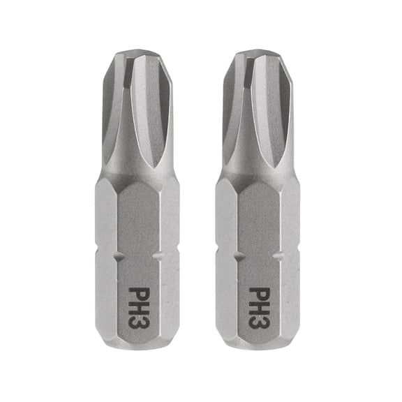 Uxcell 2pcs PH3 Phillips Screwdriver Bit 1/4" Hex Shank 25mm/1" Length Magnetic Cross Head Hex Bits S2 Steel Screw Driver Bit